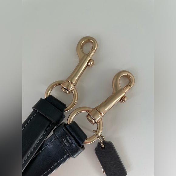 Coach Black Leather Crossbody Strap And Coach Mini Hang Tags - Picture 6 of 7